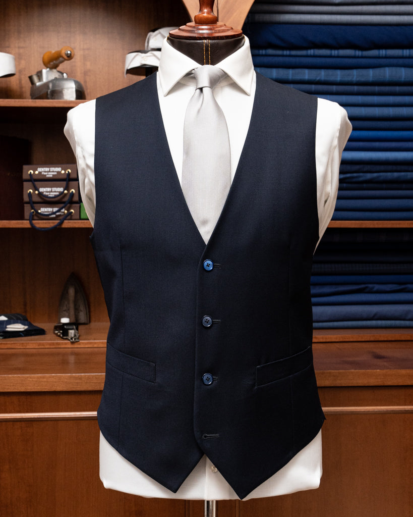 Giotto Navy Blue Super 130s Suit with Vest