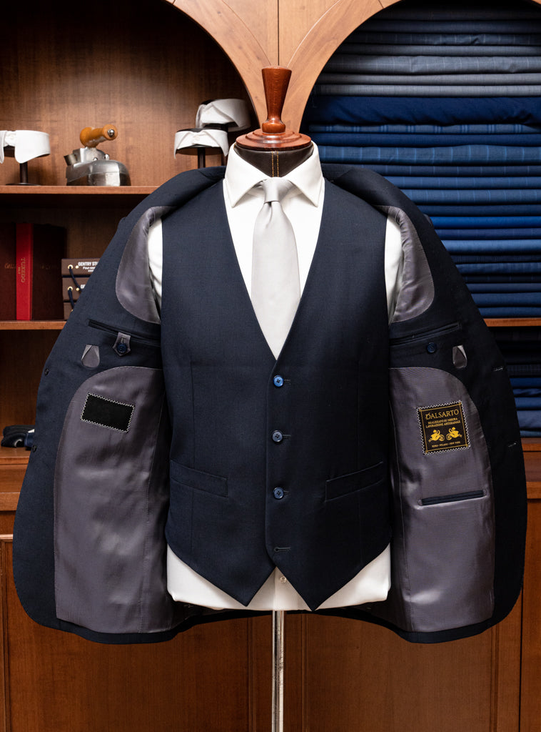 Giotto Navy Blue Super 130s Suit with Vest