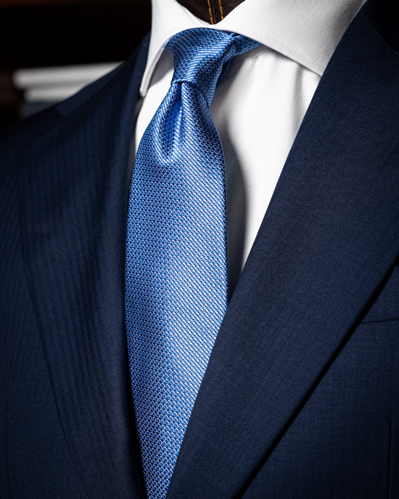 Giotto Peacock Blue Herringbone Tone on Tone Suit