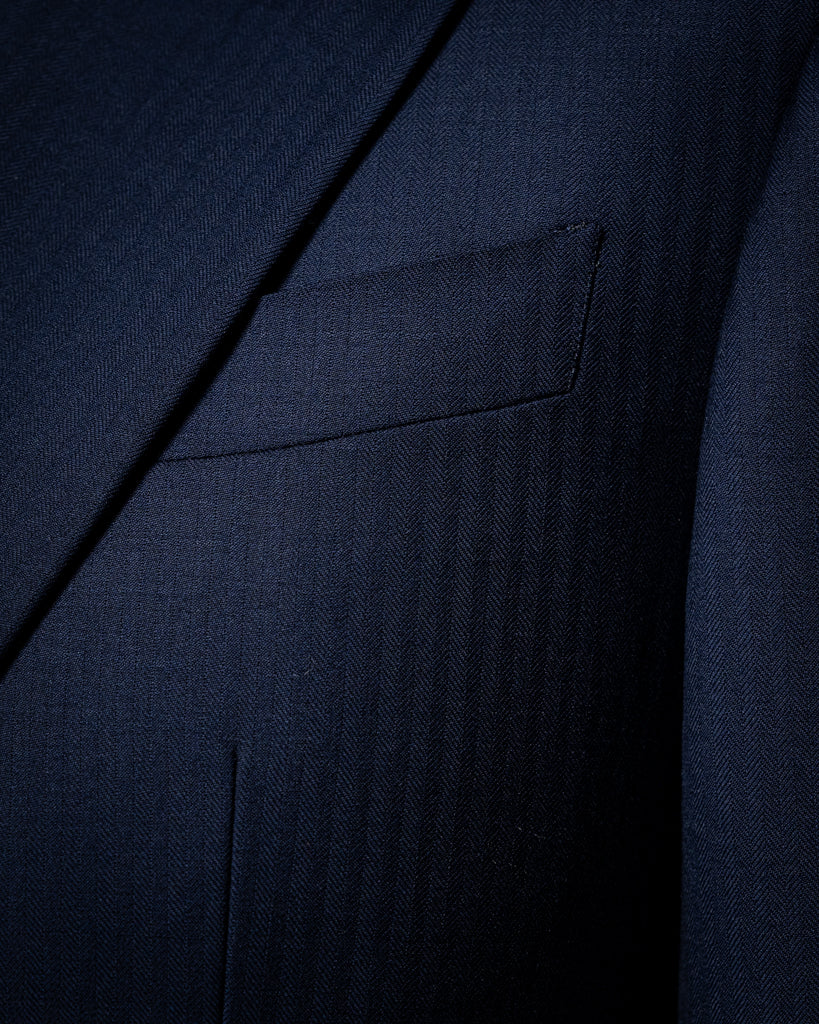 Giotto Peacock Blue Herringbone Tone on Tone Suit