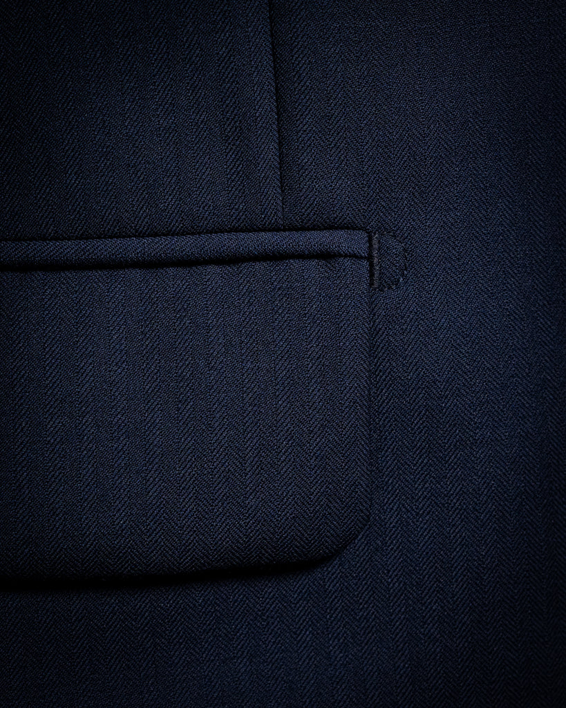 Giotto Peacock Blue Herringbone Tone on Tone Suit