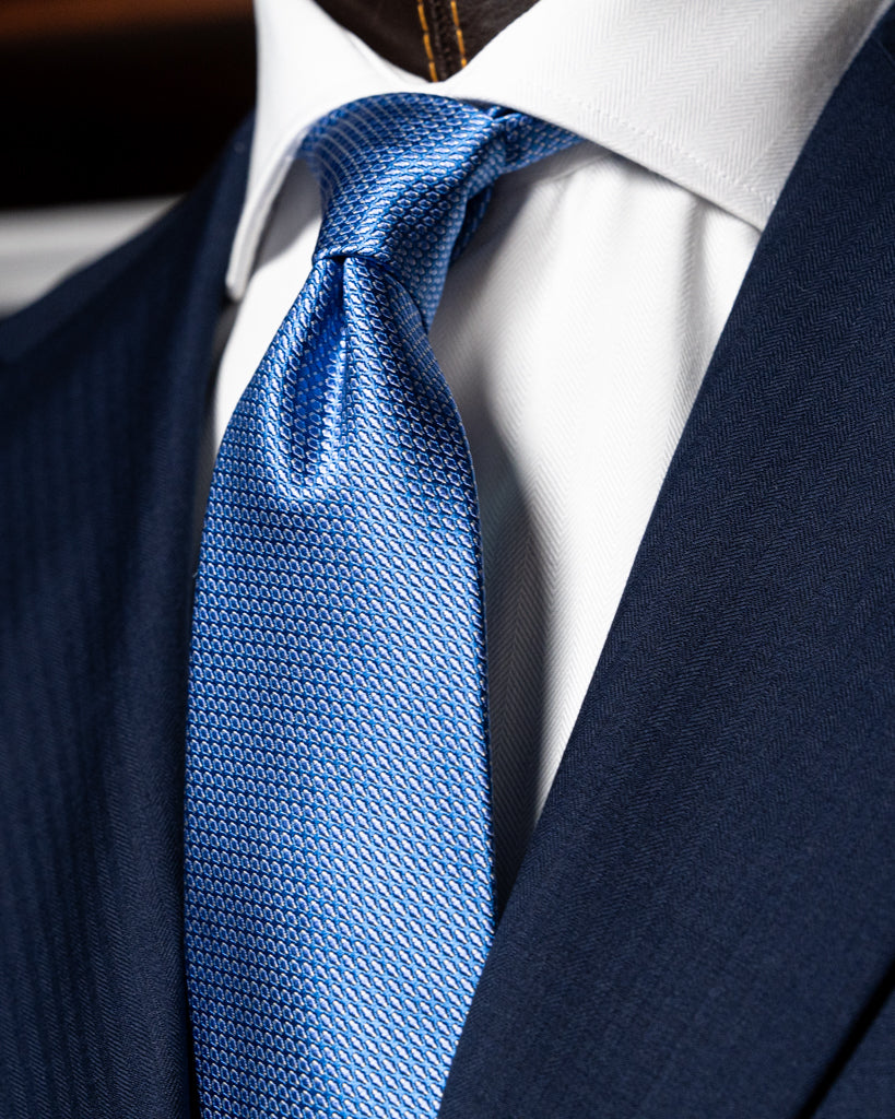 Giotto Peacock Blue Herringbone Tone on Tone Suit