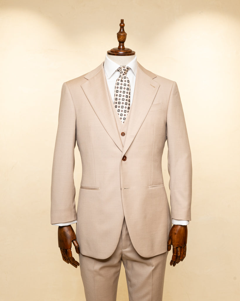 Giotto Beige Biscuit suit with Vest