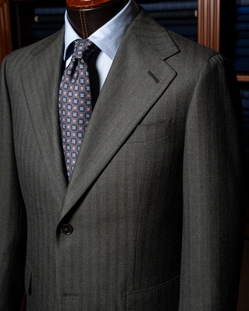 Giotto Dark Green Pinstripe Suit