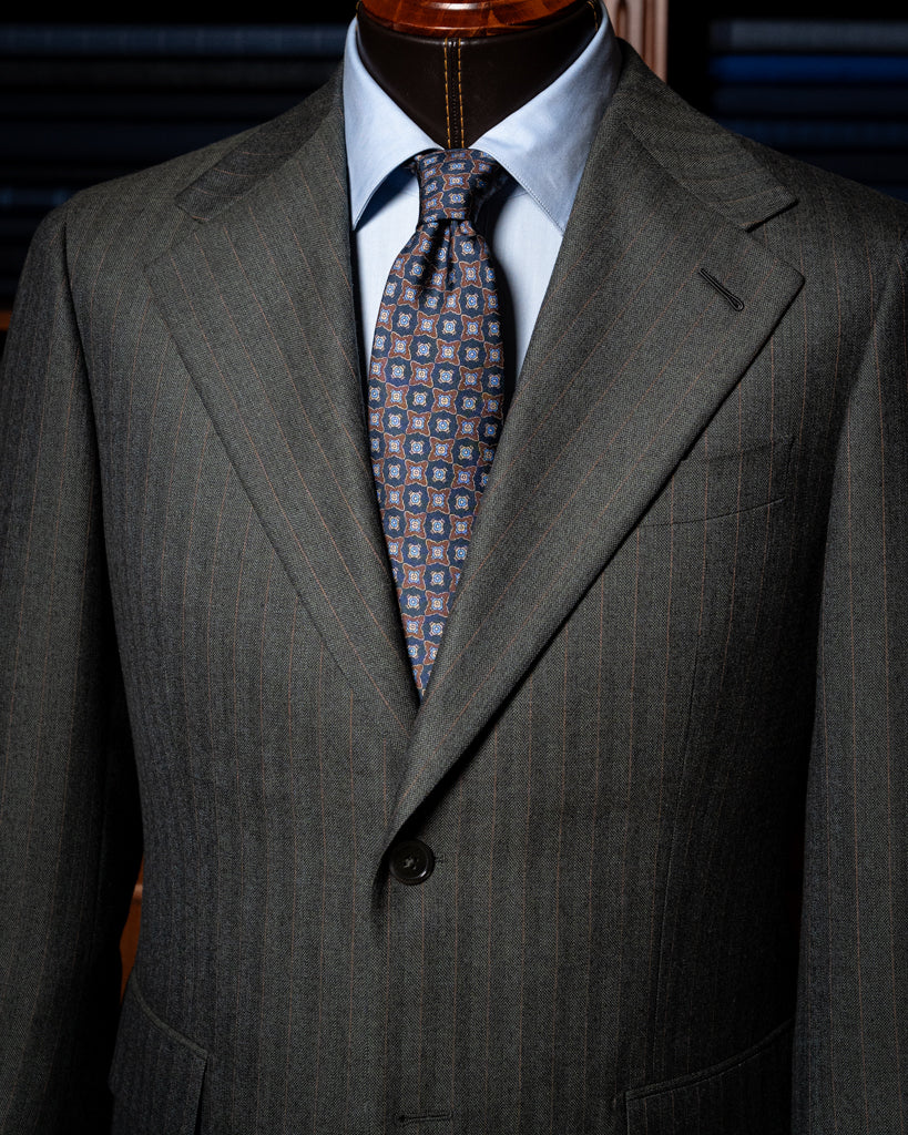 Giotto Dark Green Pinstripe Suit