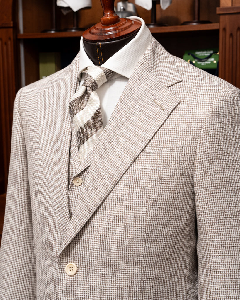 Abito Giotto Pied de Poule Caffè con Gilet