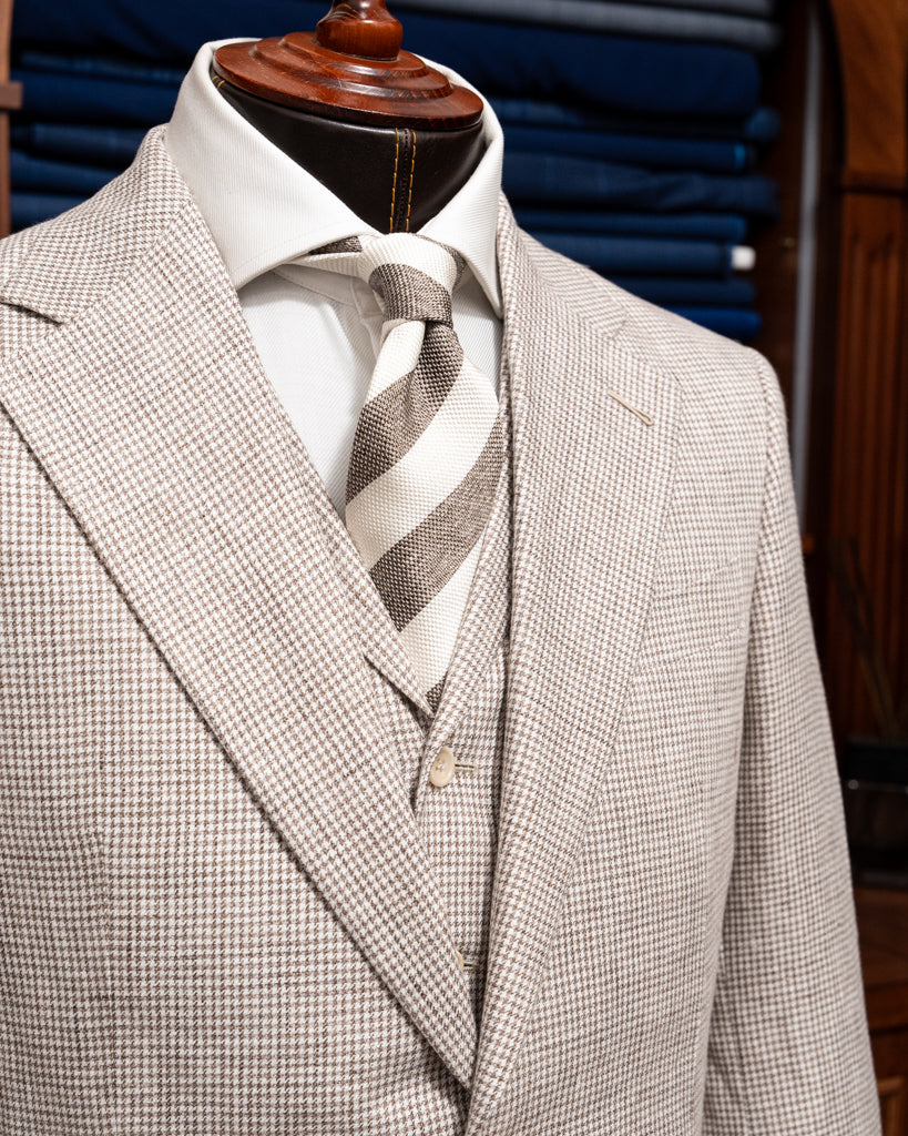 Abito Giotto Pied de Poule Caffè con Gilet