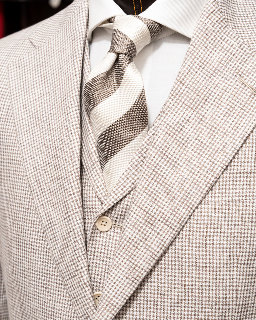 Abito Giotto Pied de Poule Caffè con Gilet