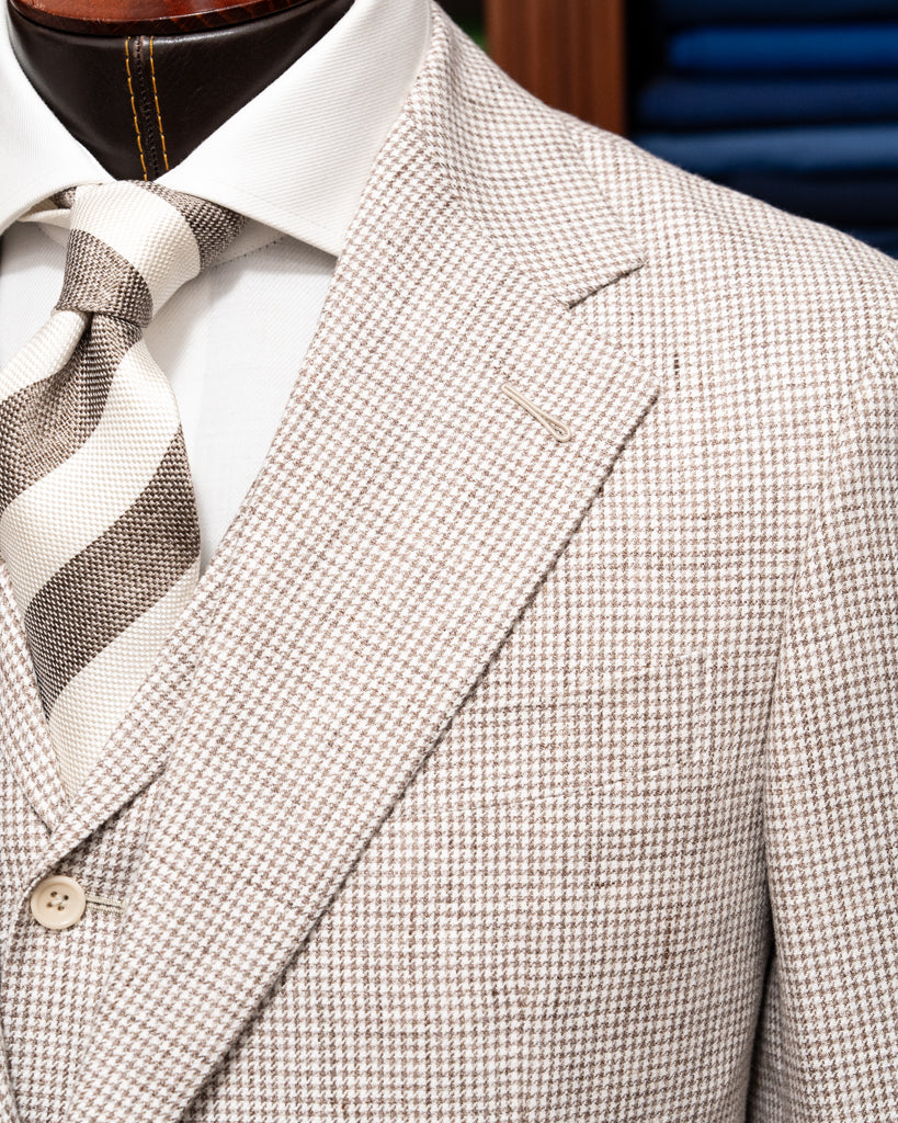 Abito Giotto Pied de Poule Caffè con Gilet