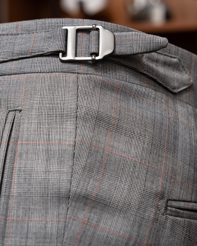 Abito Giotto Principe di Galles Grigio Overcheck Rosso con Gilet