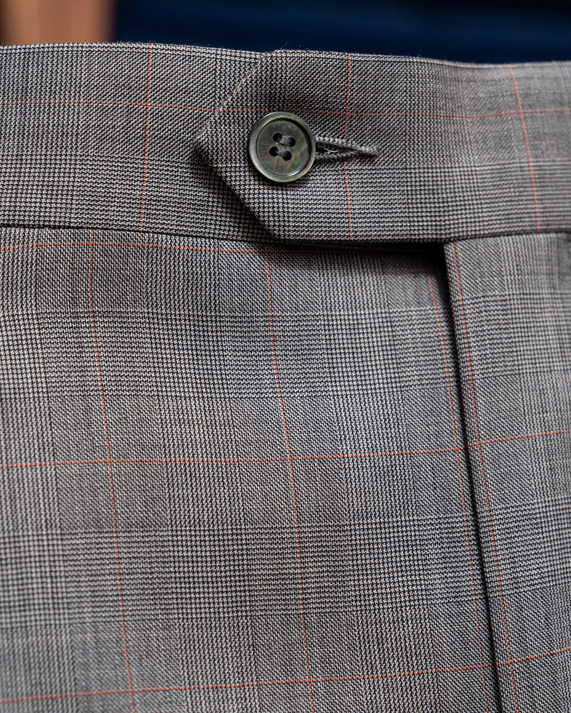 Abito Giotto Principe di Galles Grigio Overcheck Rosso con Gilet
