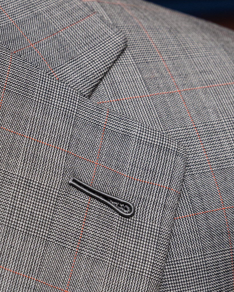 Abito Giotto Principe di Galles Grigio Overcheck Rosso con Gilet