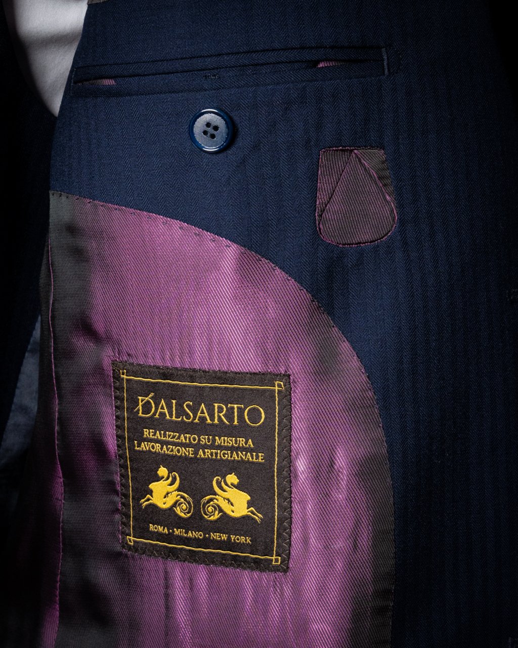 Giotto Blue Herringbone Suit with Vest