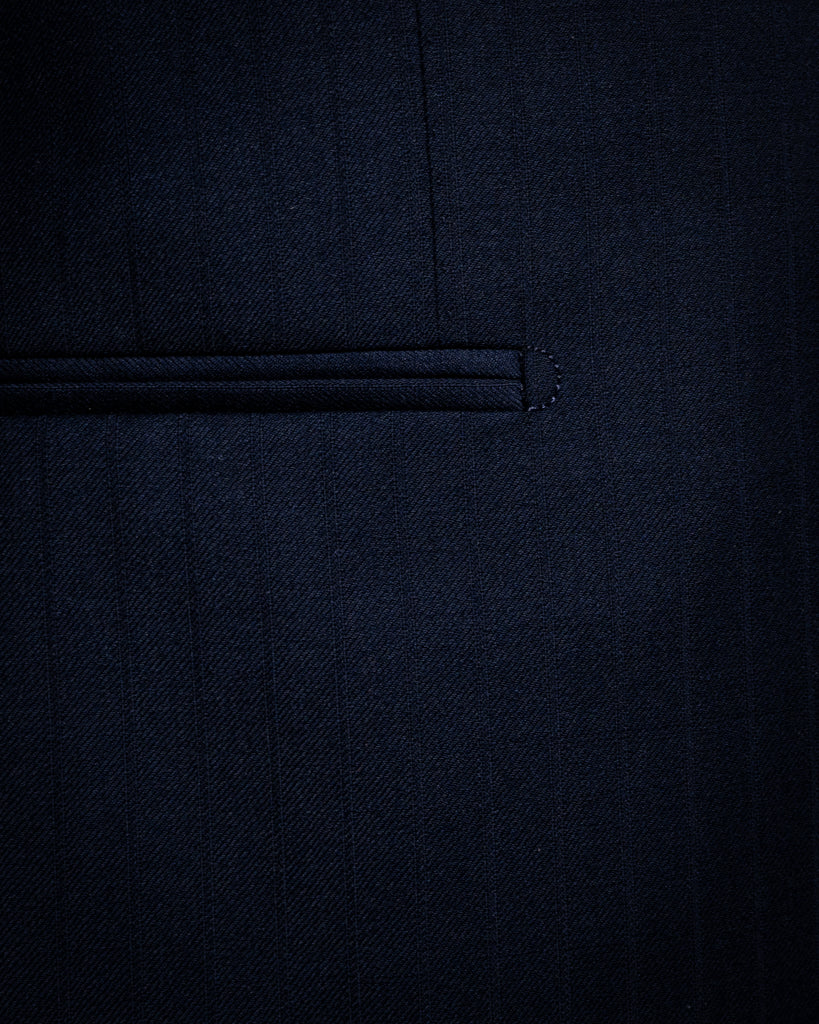 Giotto Herringbone Tone on Tone Peacock Blue Suit