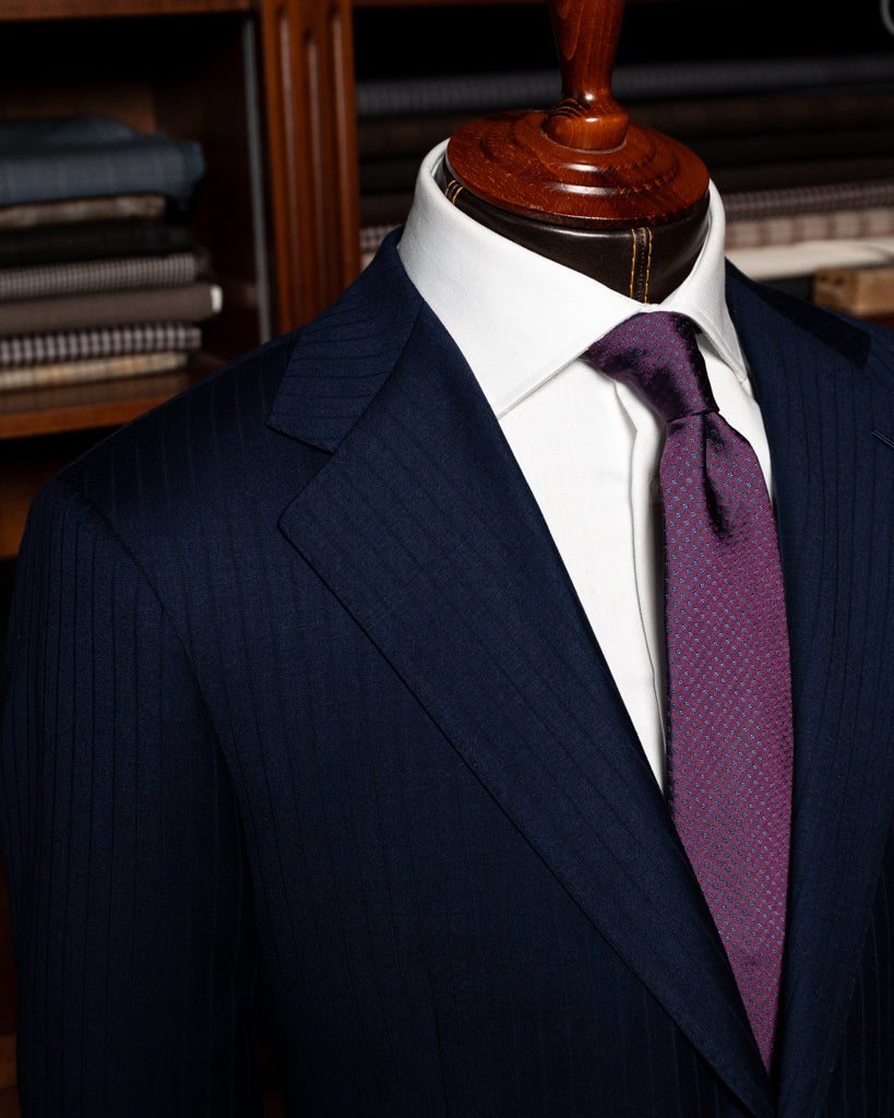 Giotto Herringbone Tone on Tone Peacock Blue Suit