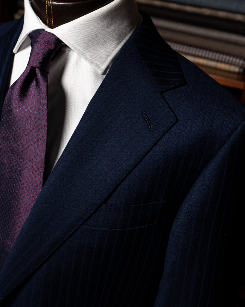 Giotto Herringbone Tone on Tone Peacock Blue Suit