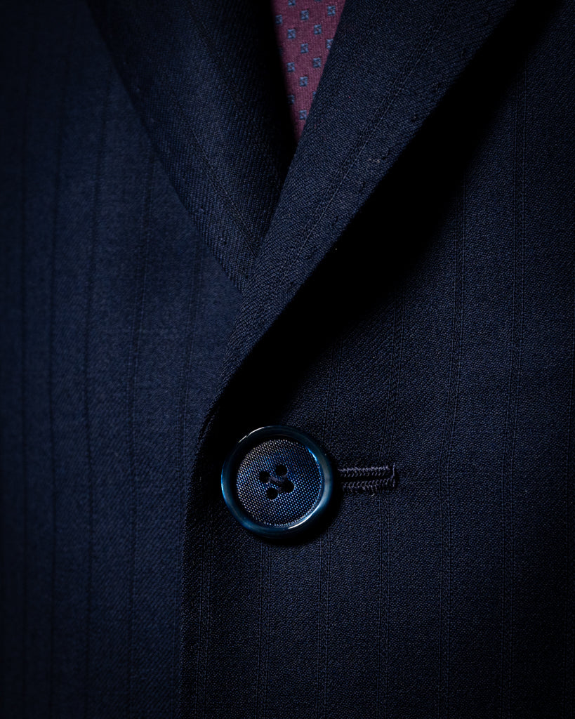 Giotto Herringbone Tone on Tone Peacock Blue Suit