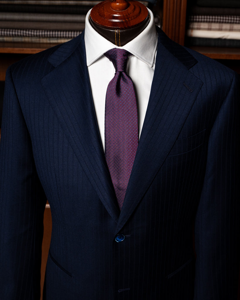 Giotto Herringbone Tone on Tone Peacock Blue Suit