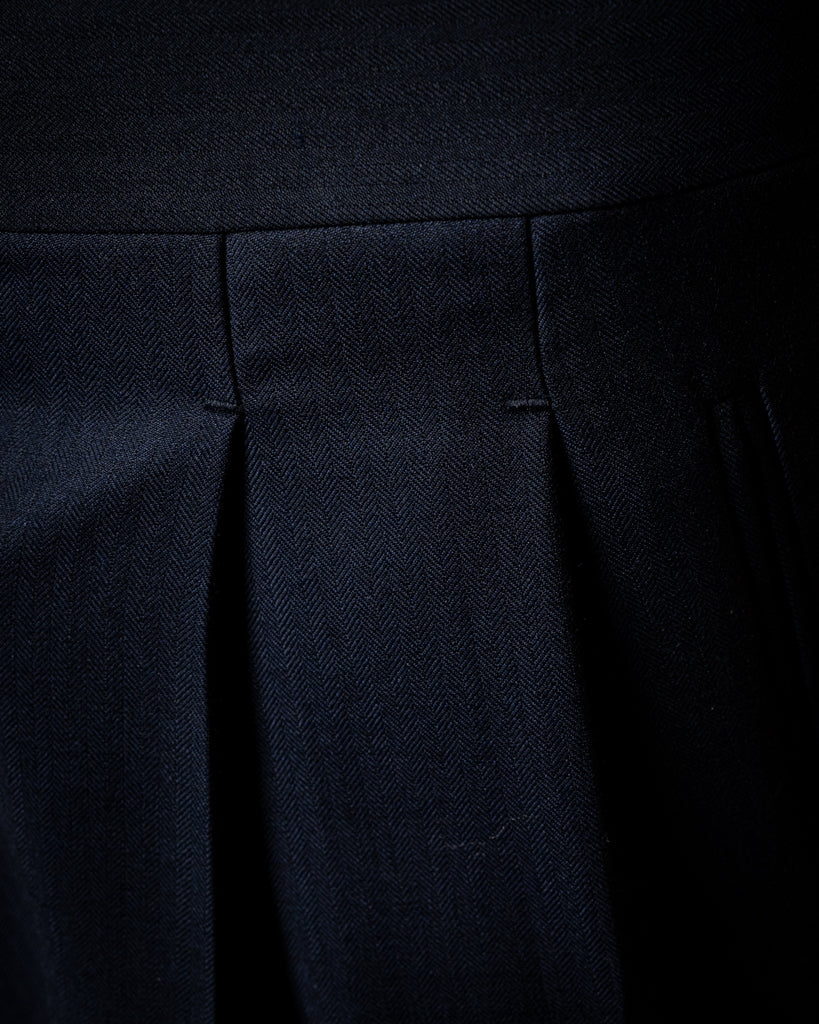 Navy Blue Herringbone Modern Suit