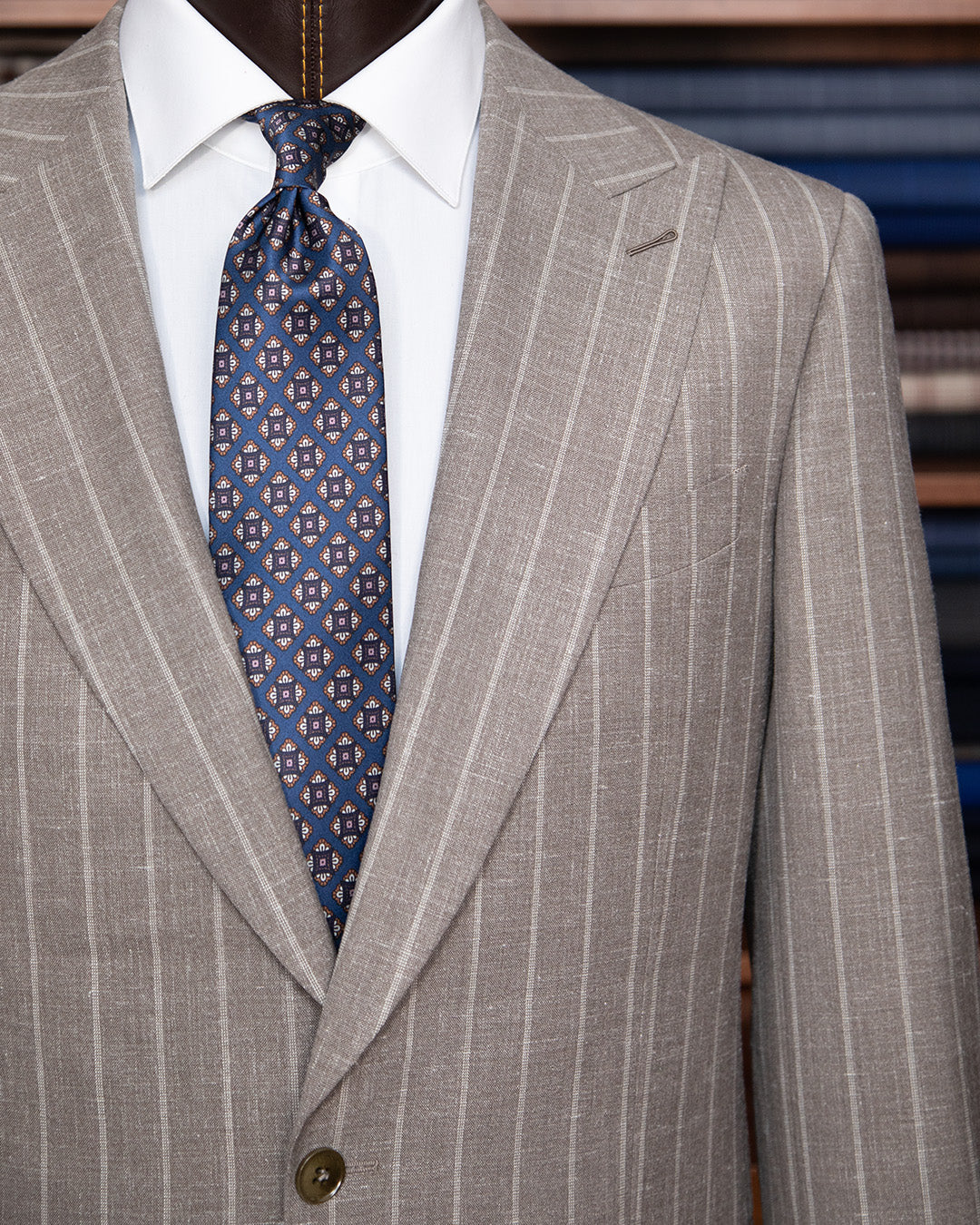 Abito Modernico Gessato Grigio Lana Lino Seta