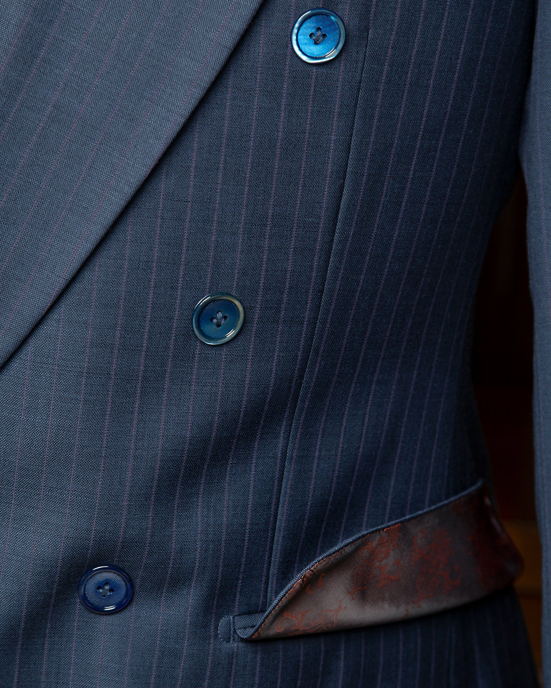 Abito Perugino Gessato Pavone e Glicine