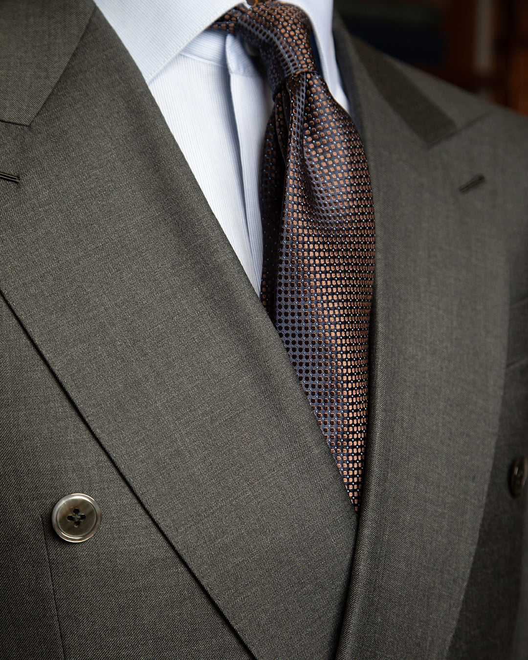 Perugino Double-Breasted Grey Wool Suit