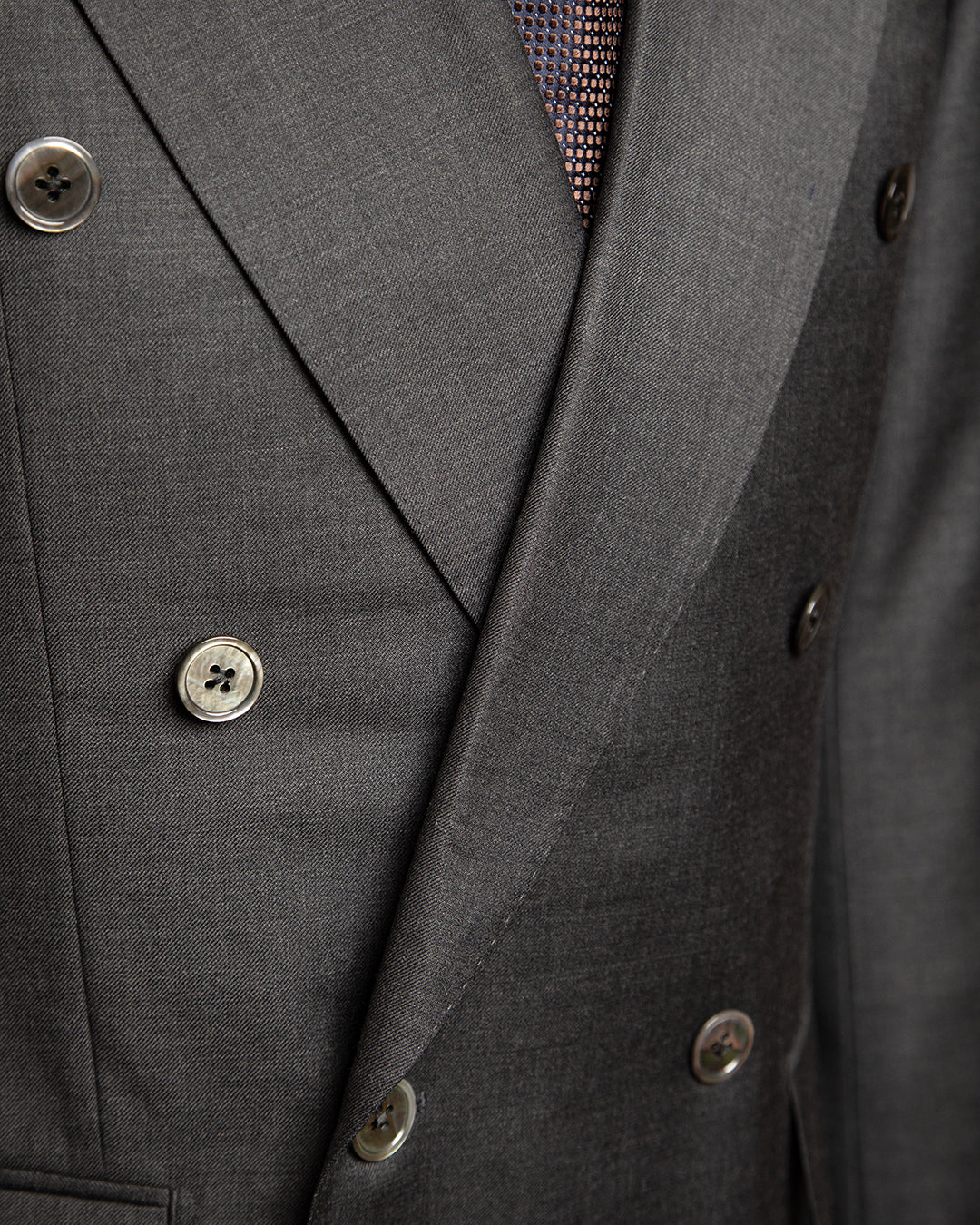 Perugino Double-Breasted Grey Wool Suit