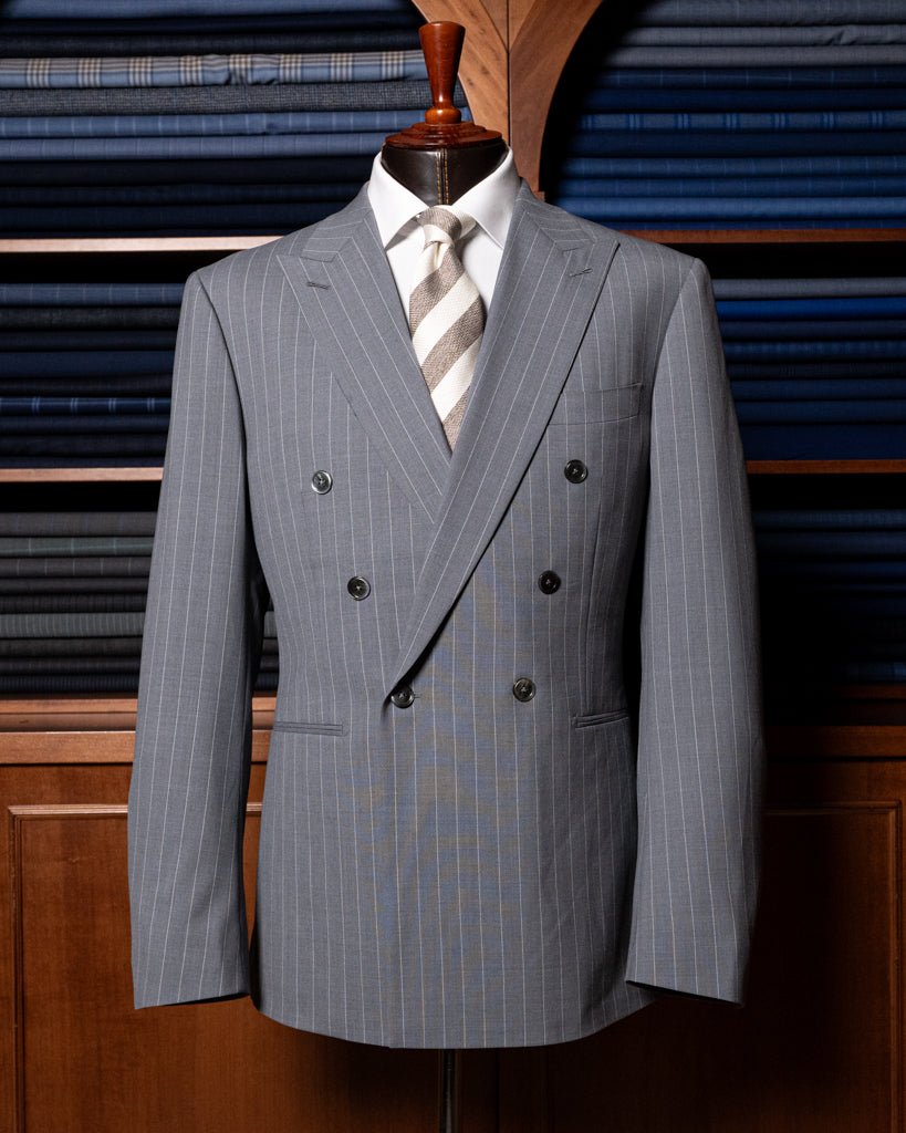 Perugino Ice Gray Pinstripe Suit