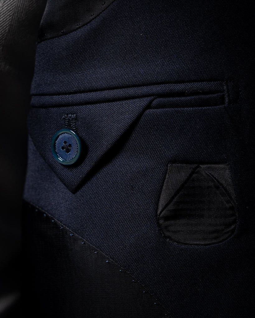 Perugino Herringbone Suit Medium Blue