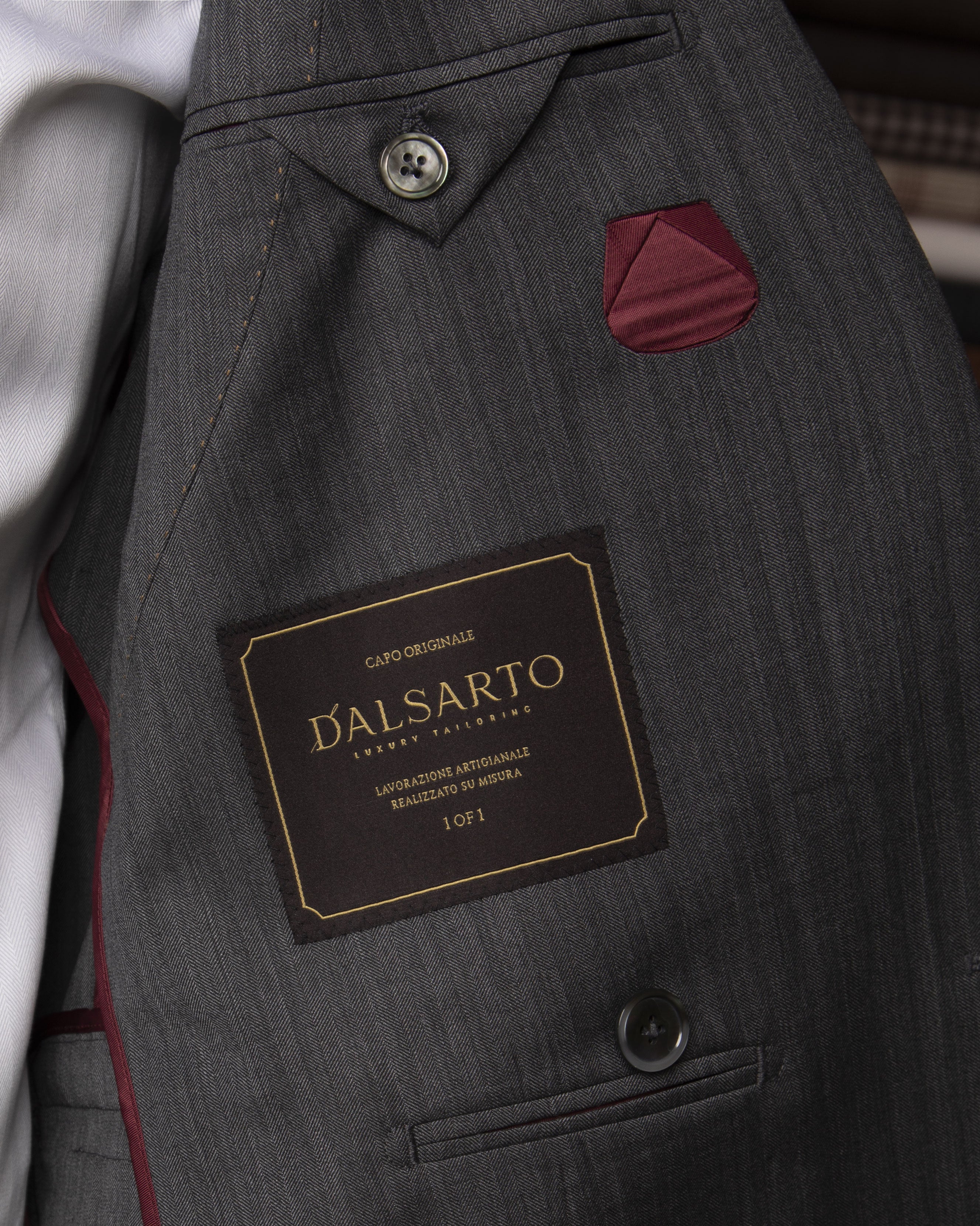 Perugino Herringbone Grey Suit