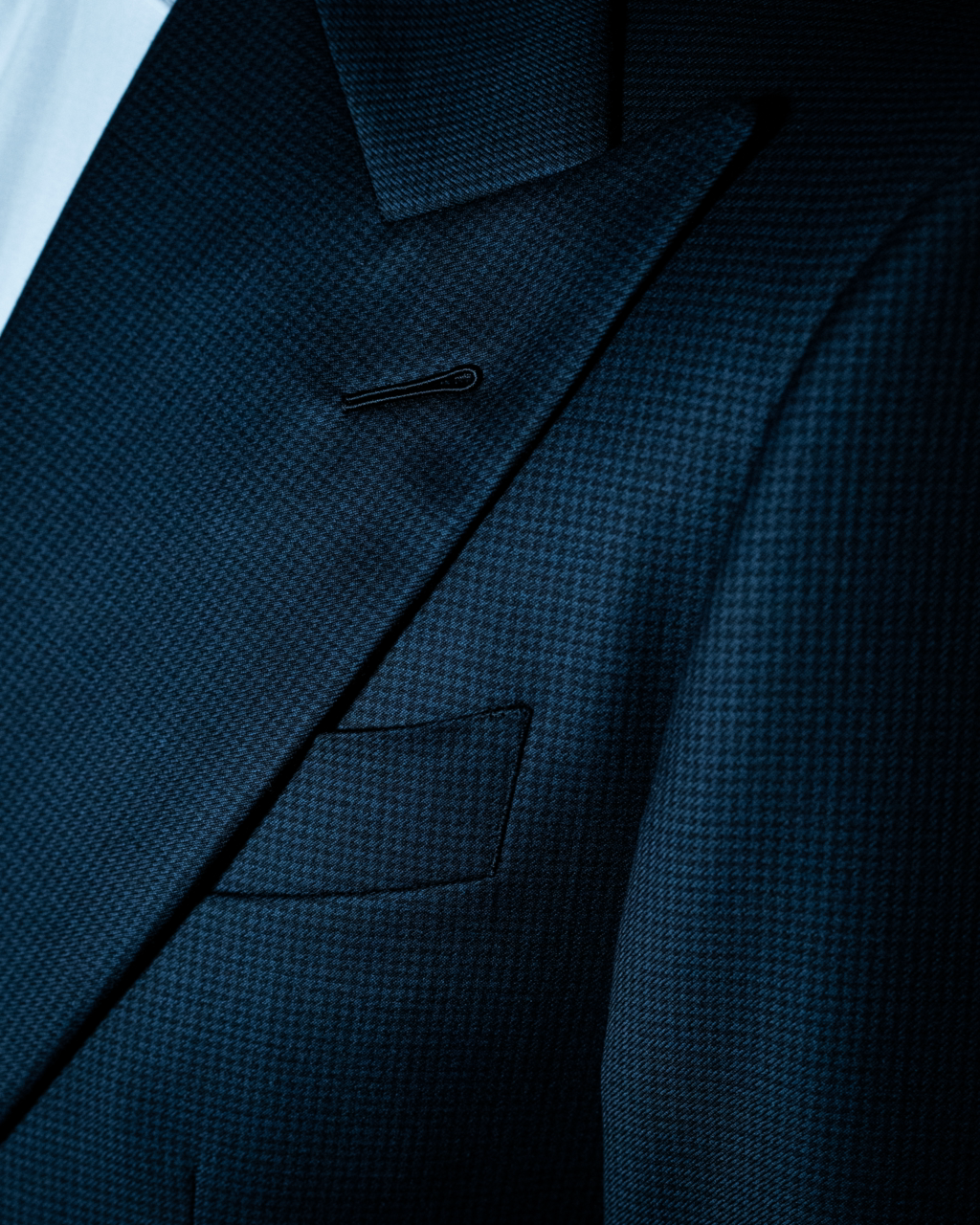 Bernini Indigo Blue Pied de Poule Suit