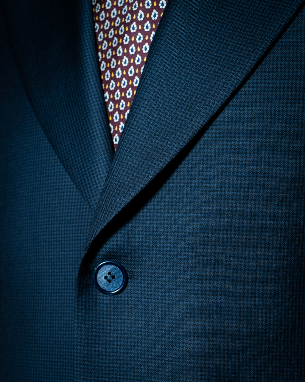 Bernini Indigo Blue Pied de Poule Suit