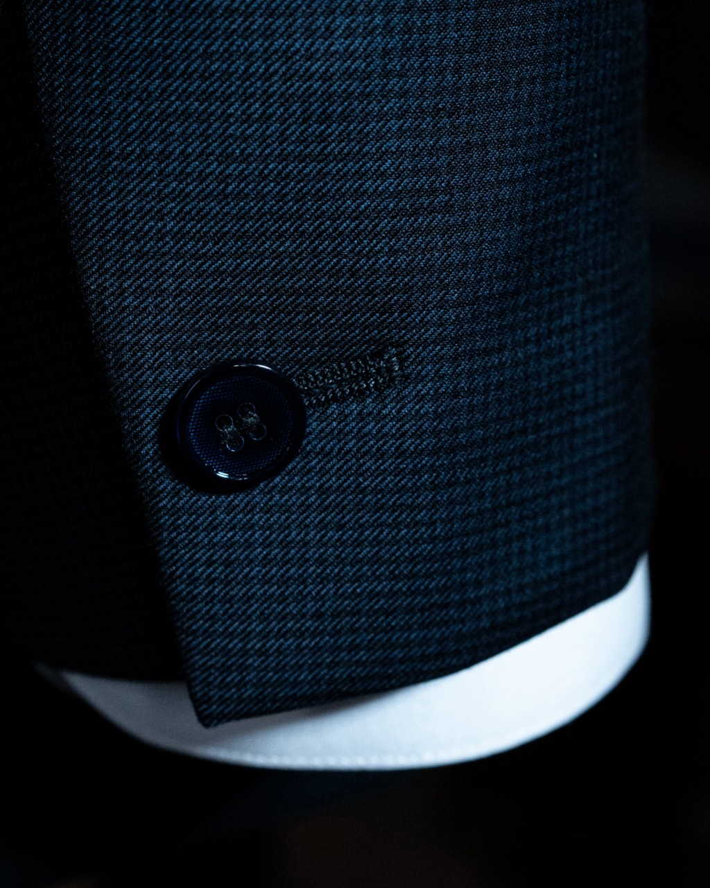 Bernini Indigo Blue Pied de Poule Suit