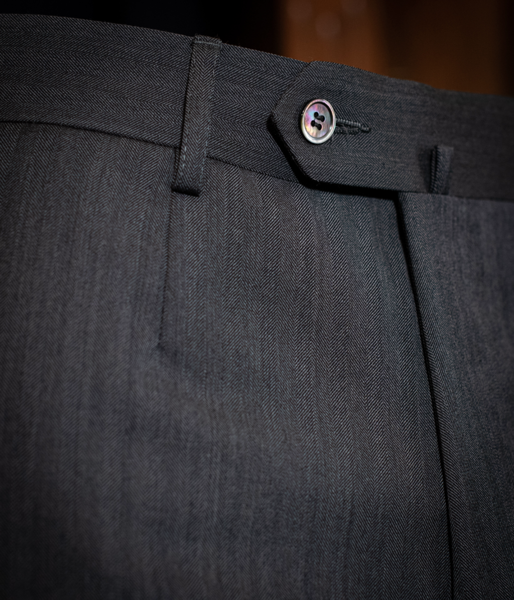 Bernini Suit 3 Pieces Dark Gray Herringbone