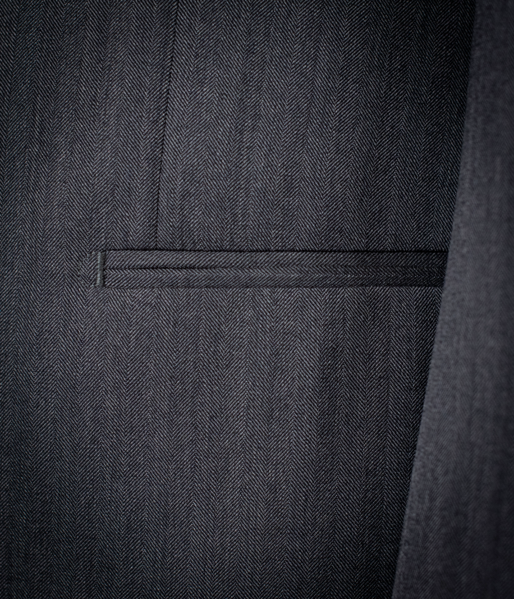 Bernini Suit 3 Pieces Dark Gray Herringbone