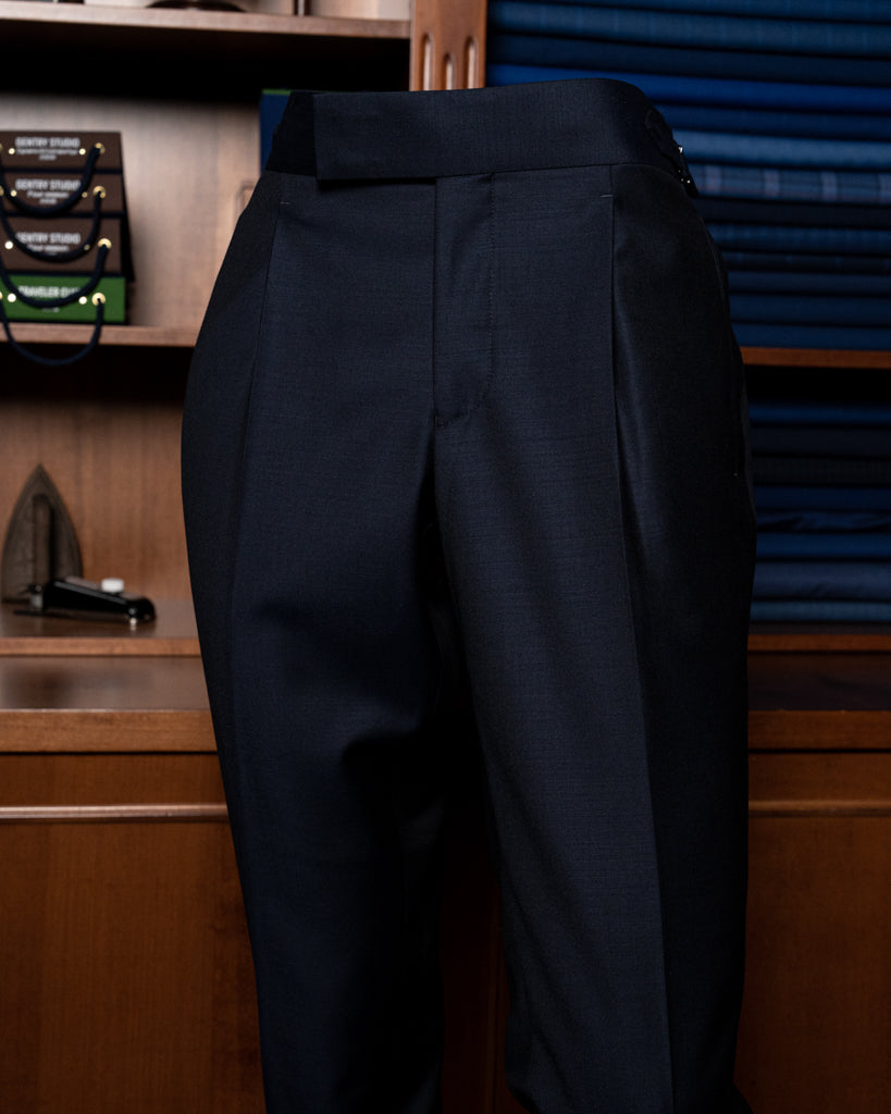 Navy Blue Bernini Suit with Green Waistcoat