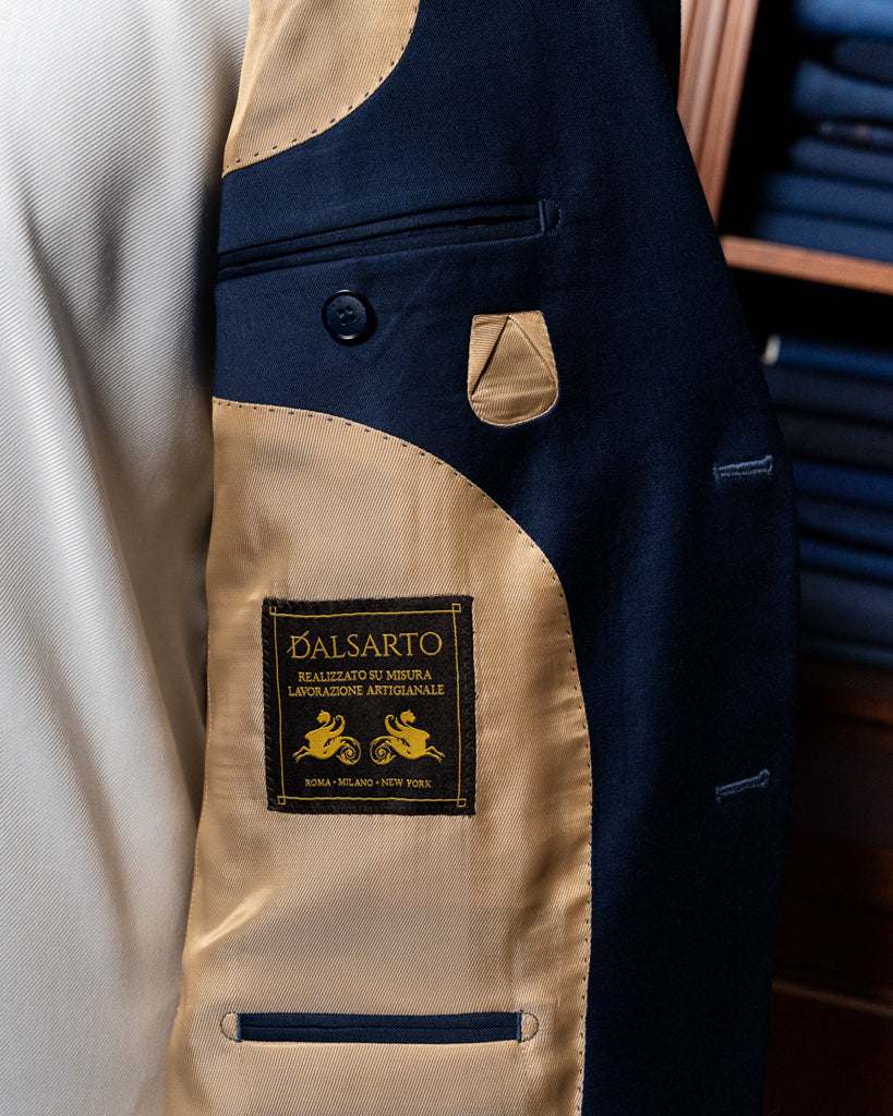 Bernini 3 Pieces Blue Suit with Gold Lining