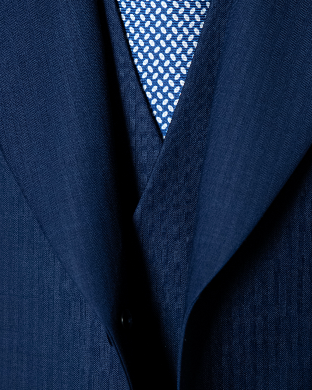 Abito Bernini Blu Chiaro Spinato con Gilet