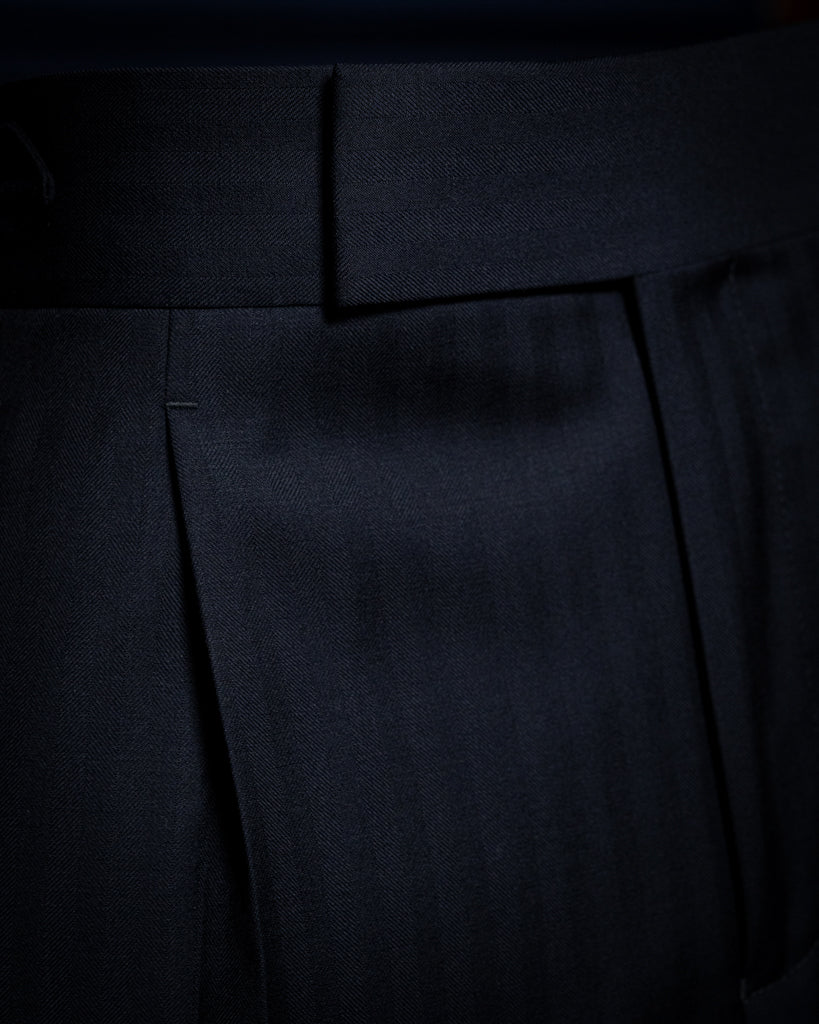 Giotto Herringbone Blue Suit