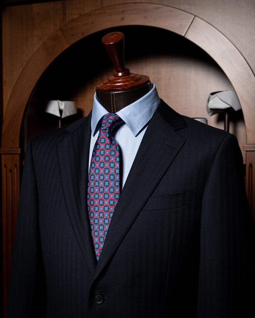 Giotto Herringbone Blue Suit