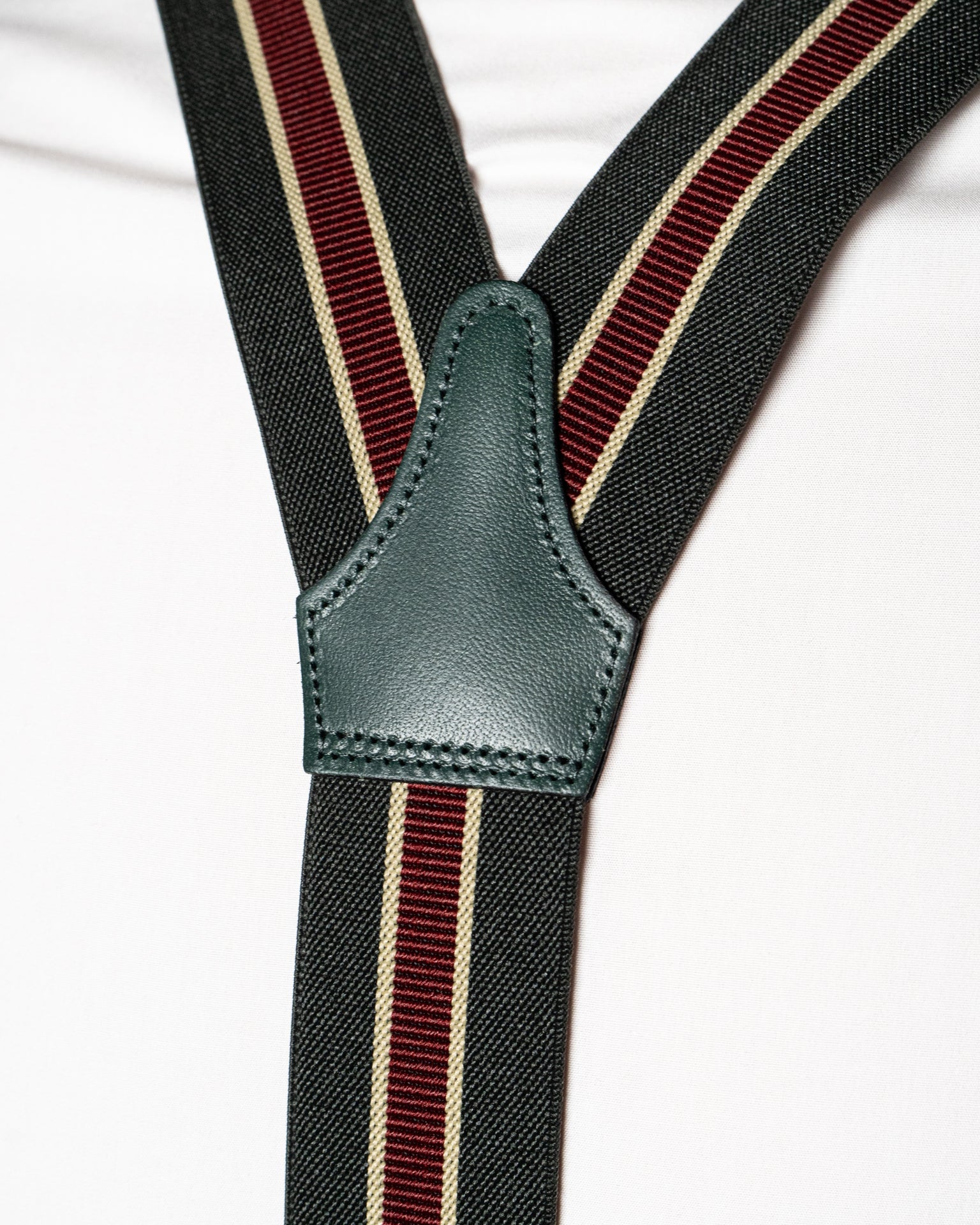Green Striped Suspenders
