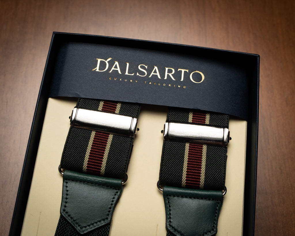 Green Striped Suspenders