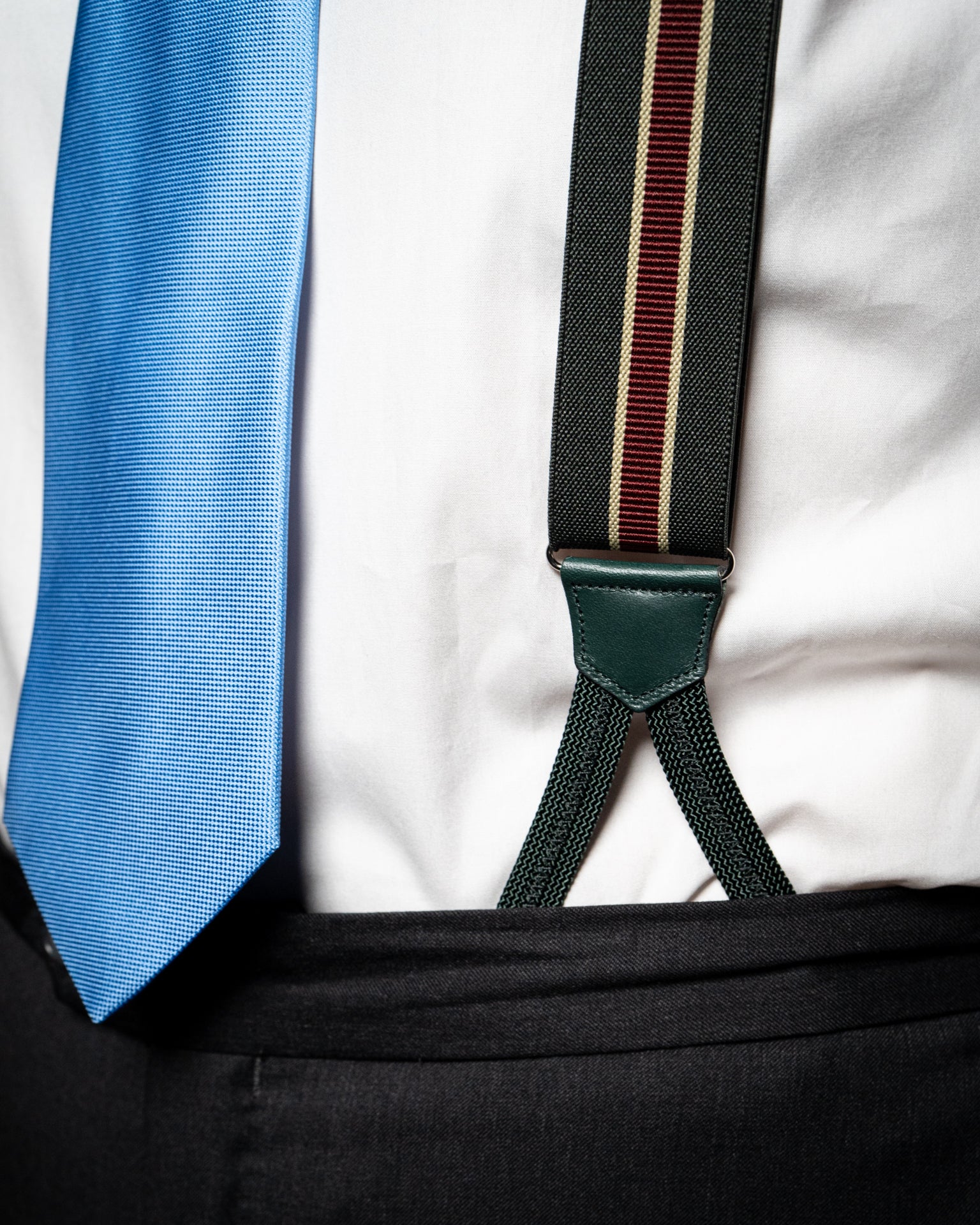 Green Striped Suspenders