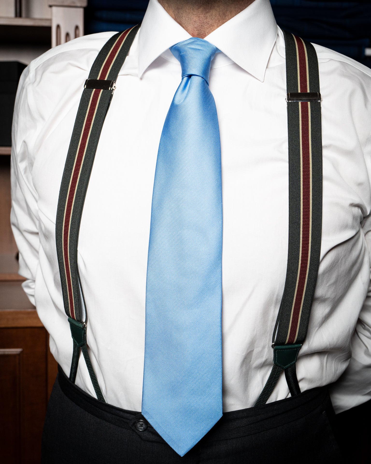 Green Striped Suspenders