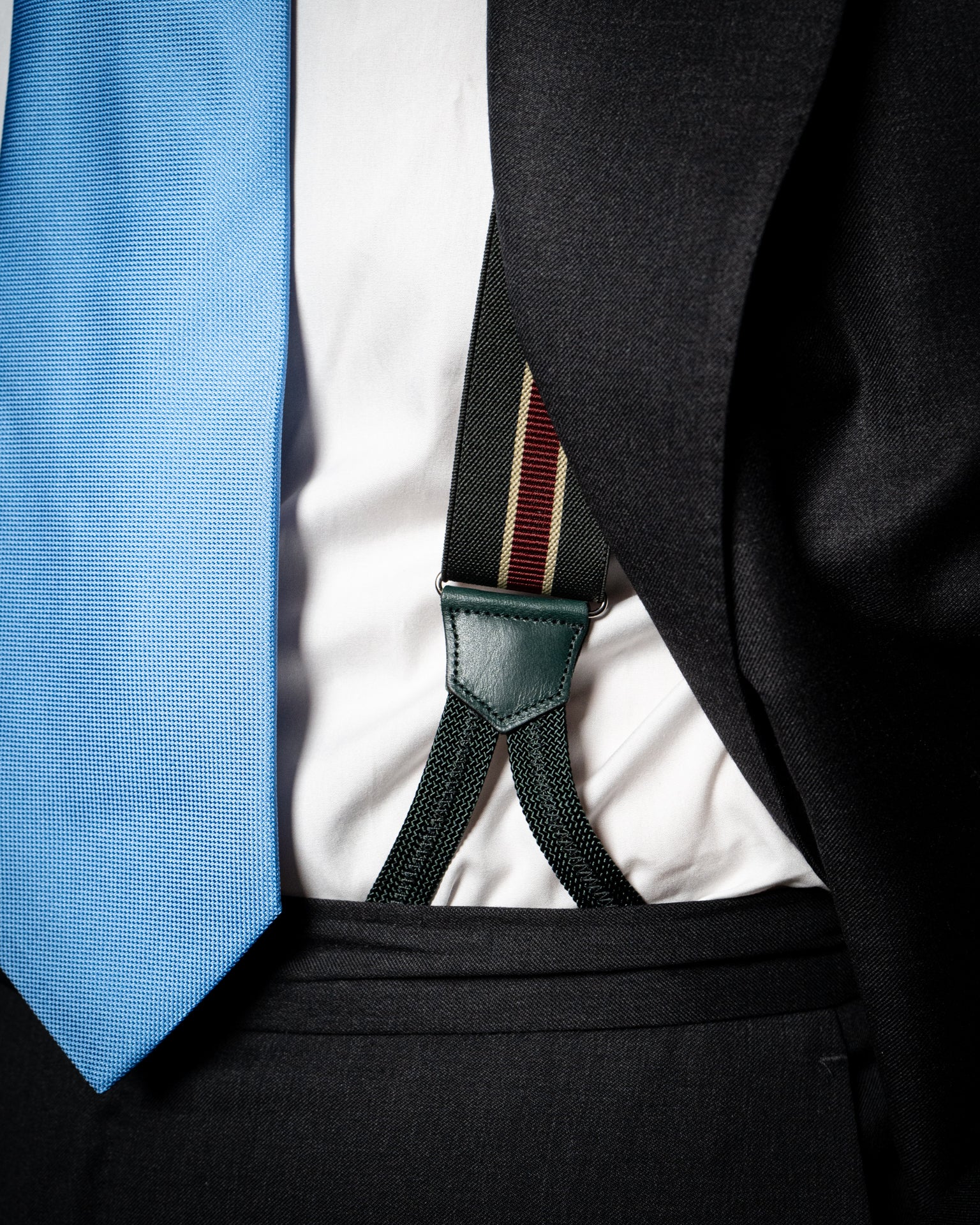 Green Striped Suspenders