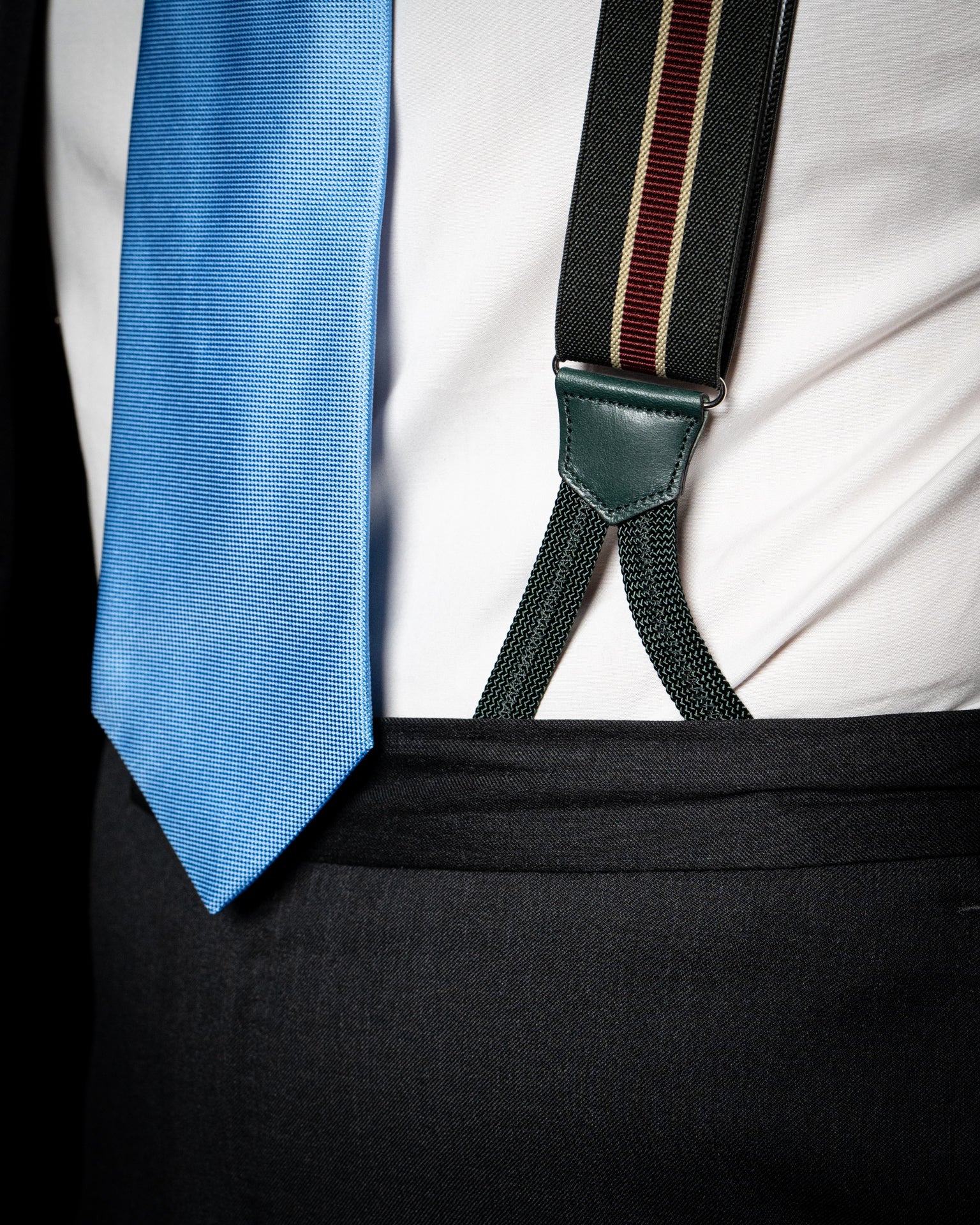 Green Striped Suspenders