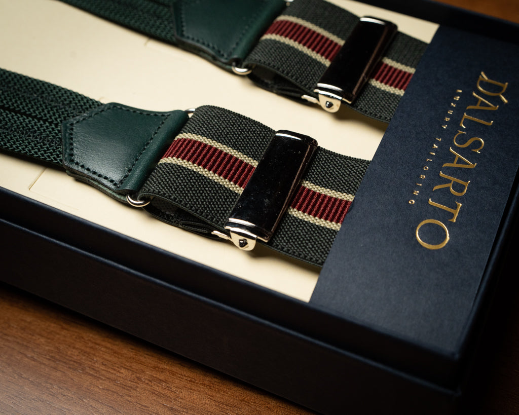 Green Striped Suspenders