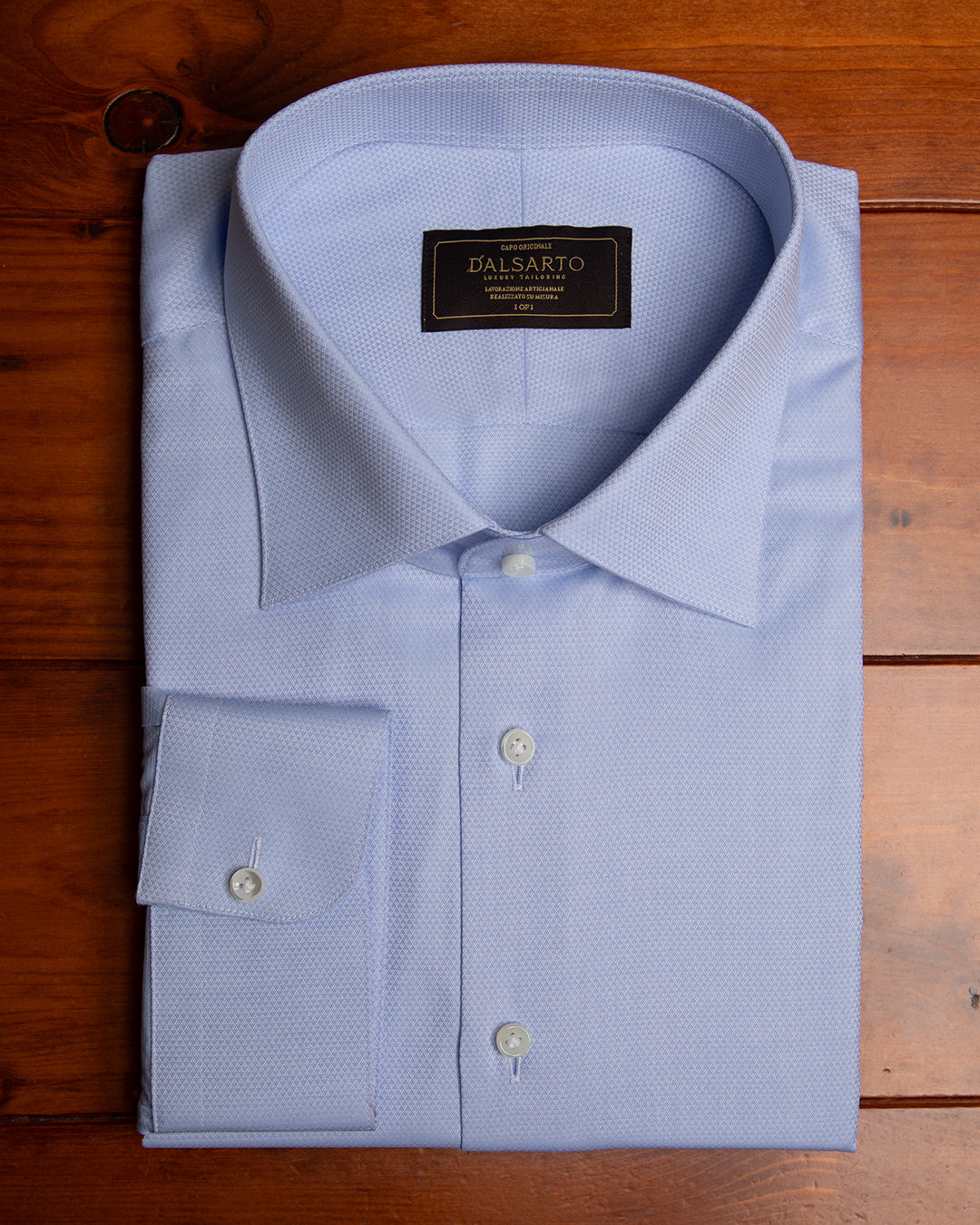 Camicia Azzurra Jacquard