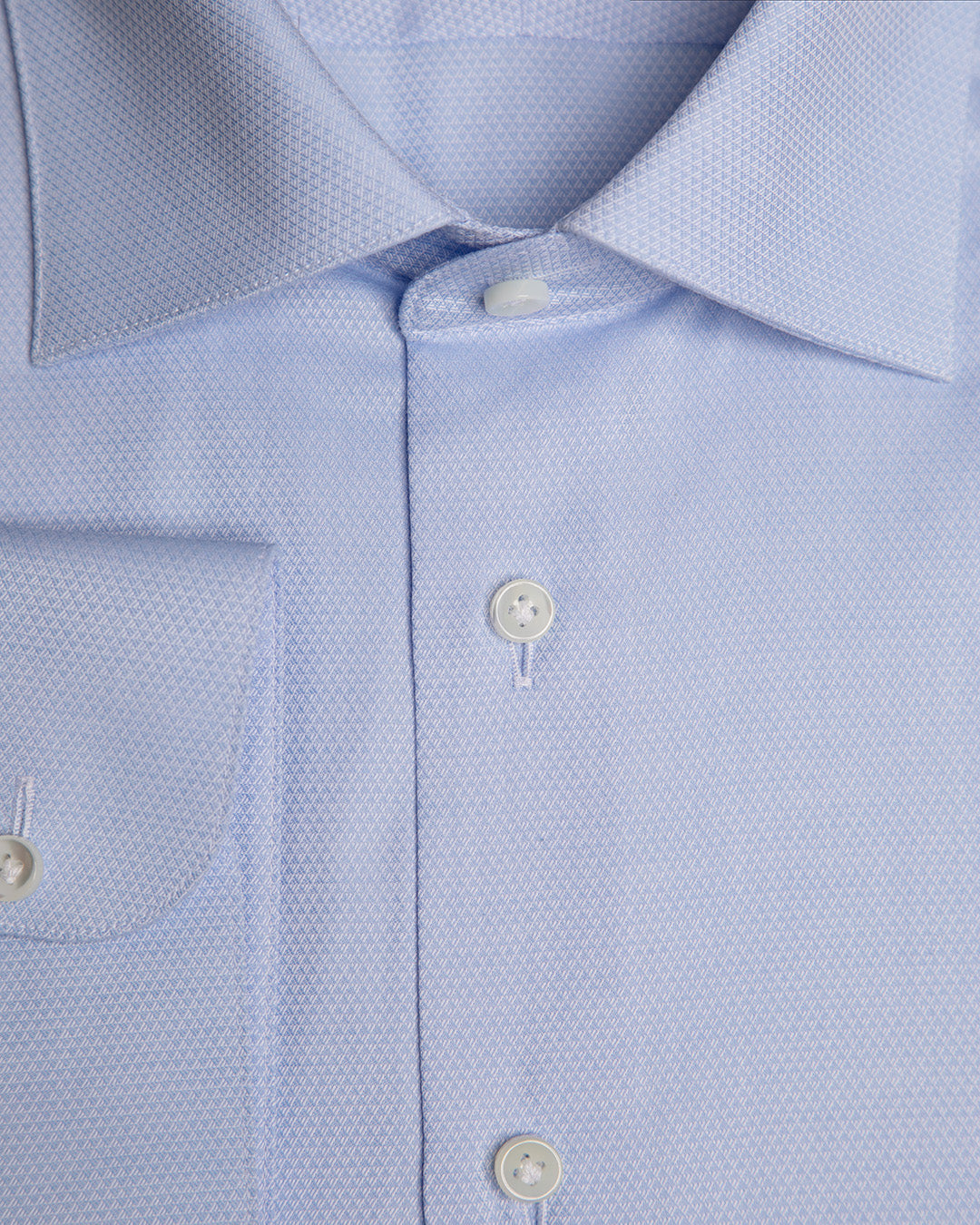 Camicia Azzurra Jacquard