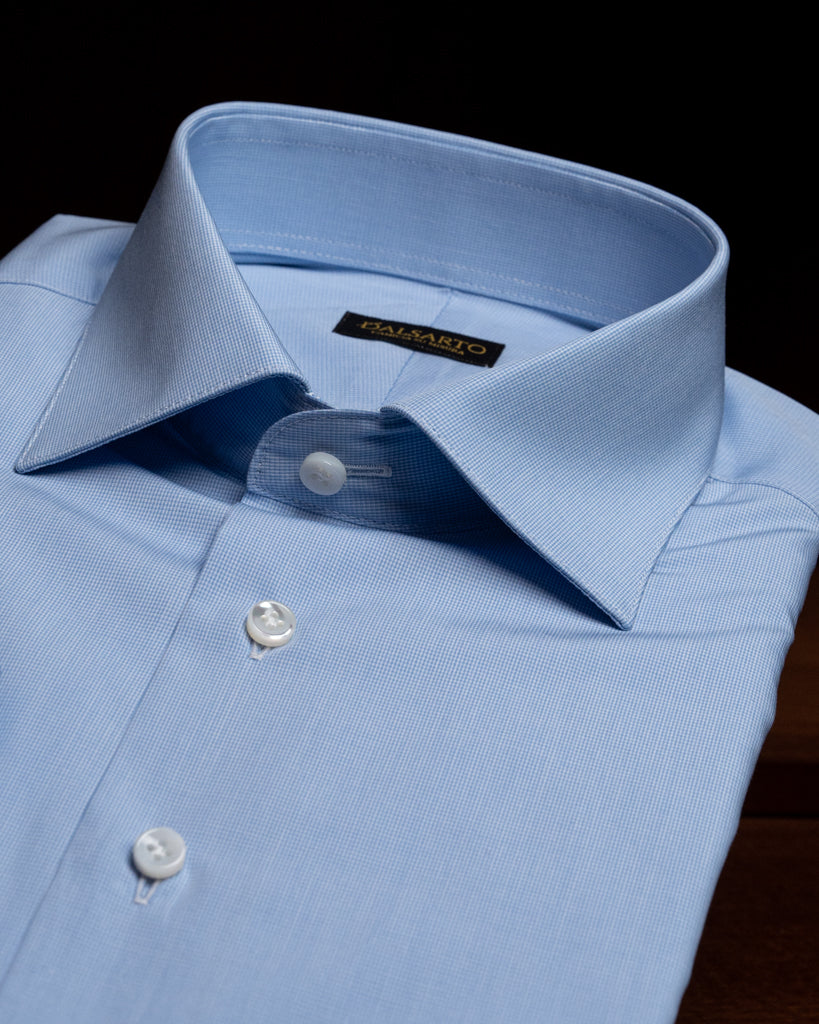 Camicia Azzurra Mini Quadri